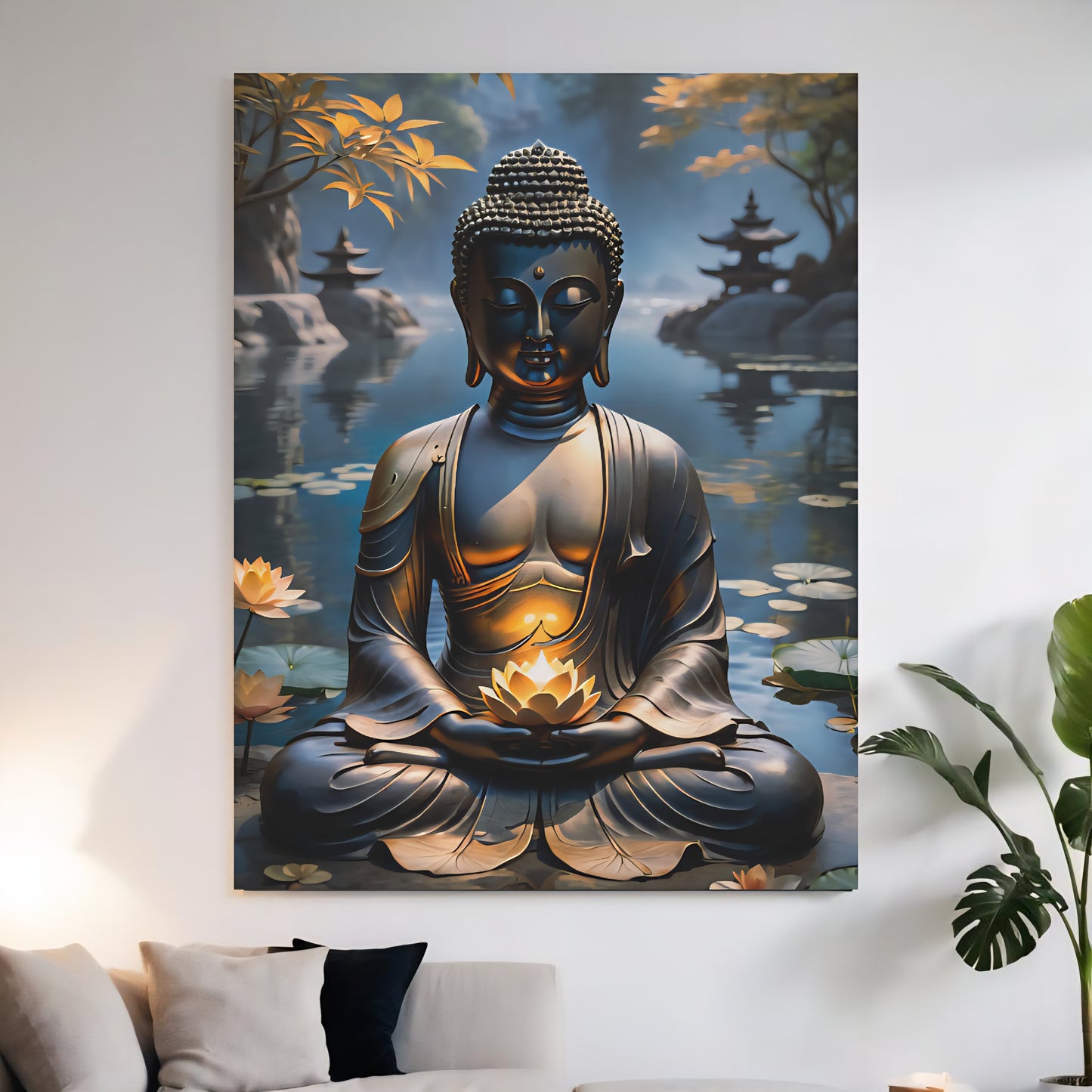 Buddha Figur im Zen Garten