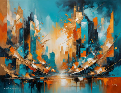 City - "Modernes Highlight: Wenn Licht auf abstrakte Geometrie trifft."