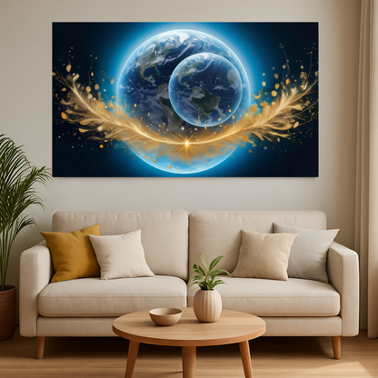 „Kosmische Balance – Die goldene Feder des Universums“