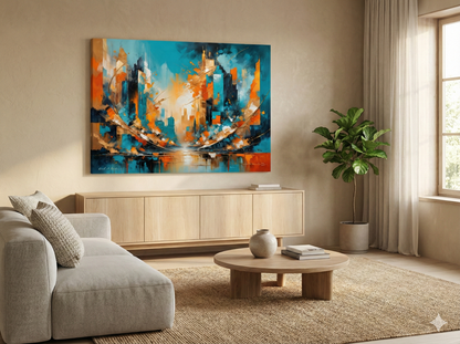 City - "Modernes Highlight: Wenn Licht auf abstrakte Geometrie trifft."