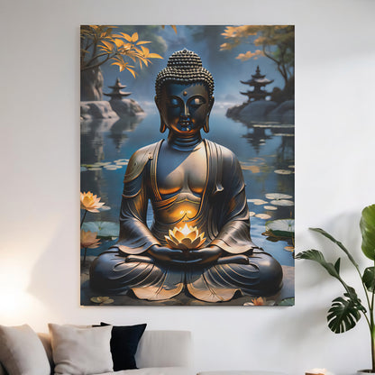 Buddha Figur im Zen Garten