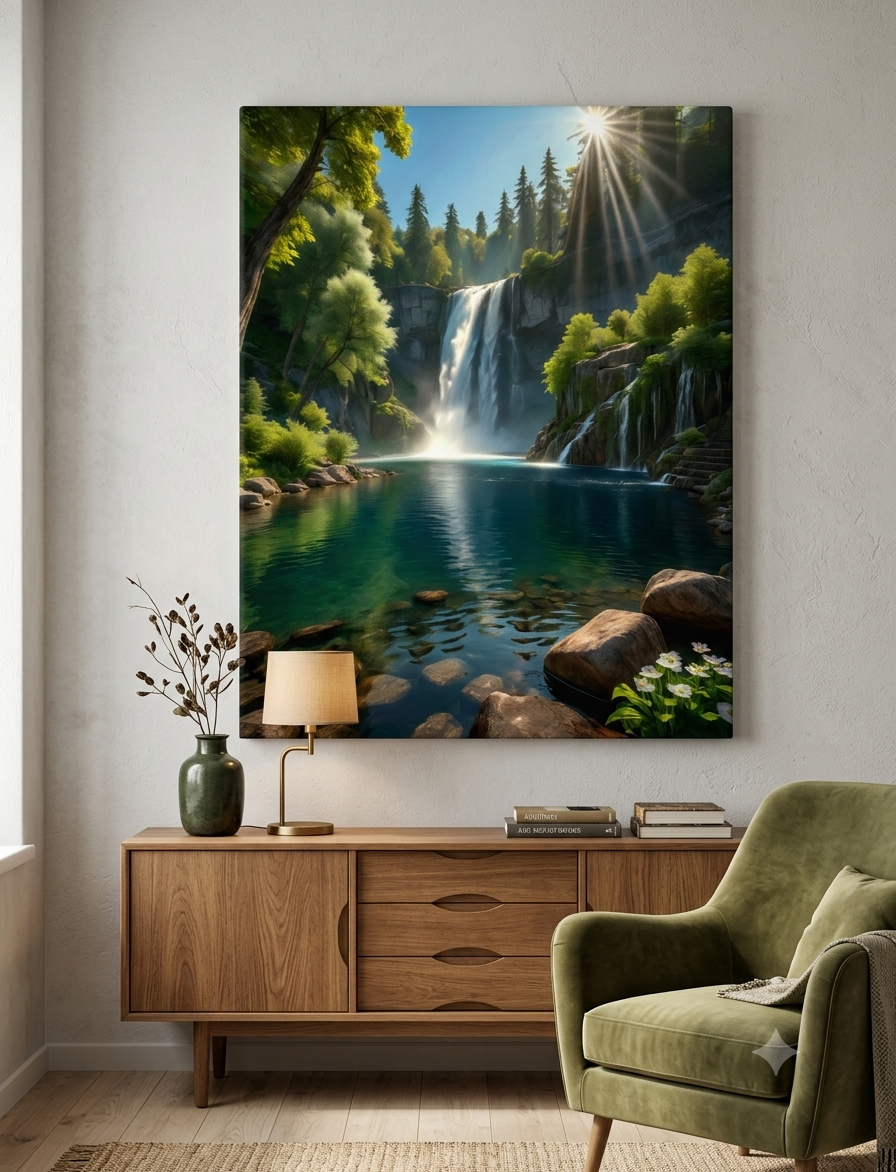 Lichtspiel am Wasserfall
